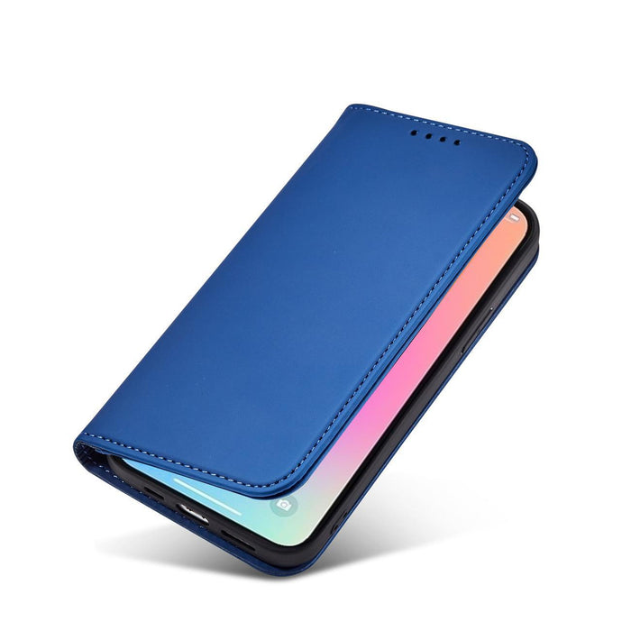 Magnet Card Case case for iPhone 14 flip cover wallet stand blue