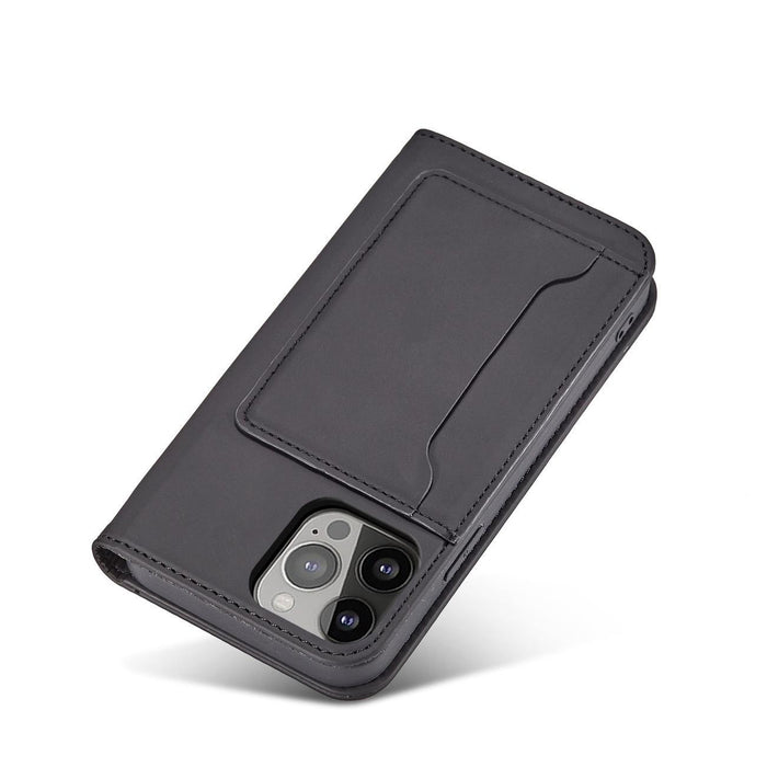 Magnet Card Case case for iPhone 14 Plus flip cover wallet stand black