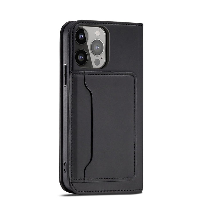 Magnet Card Case case for iPhone 14 Pro Max flip cover wallet stand black