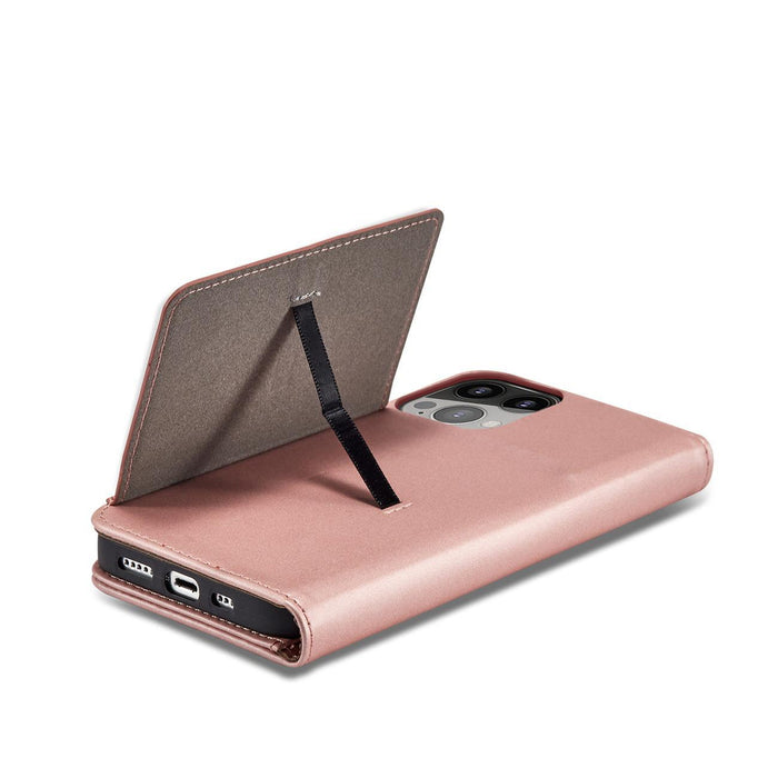 Magnet Card Case case for iPhone 14 Pro Max flip cover wallet stand pink