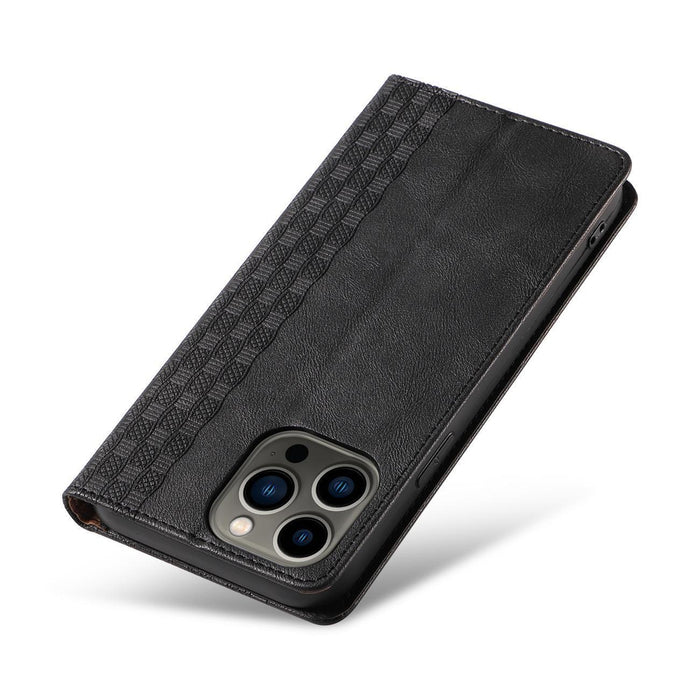 Magnet Strap Case for iPhone 14 Flip Wallet Mini Lanyard Stand Black