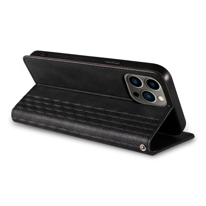Magnet Strap Case Case for iPhone 14 Plus Flip Wallet Mini Lanyard Stand Black