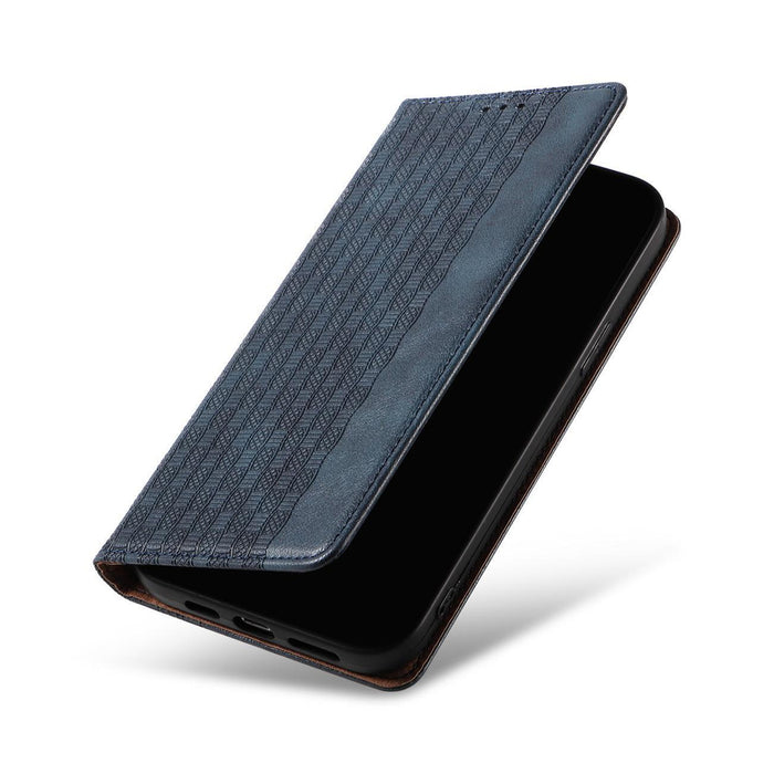 Magnet Strap Case Case for iPhone 14 Plus Flip Wallet Mini Lanyard Stand Blue