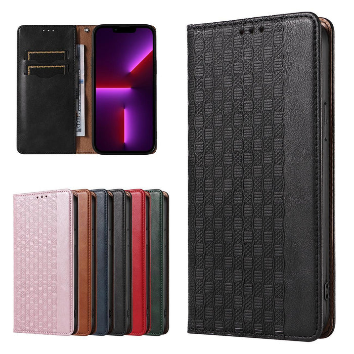 Magnet Strap Case for iPhone 14 Pro Flip Wallet Mini Lanyard Stand Black