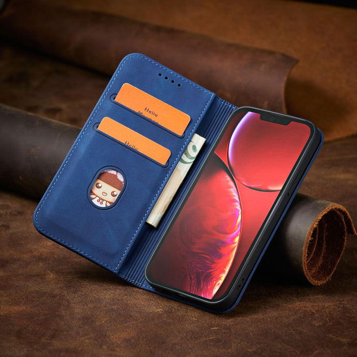 Magnet Fancy Case case for iPhone 14 flip cover wallet stand blue