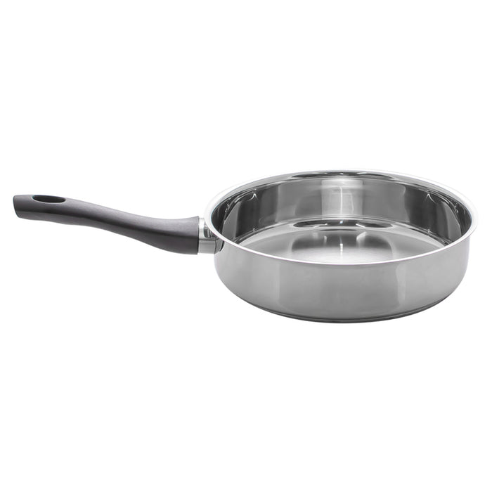 PAN WITH THREE-LAYER 28 CM CHROME