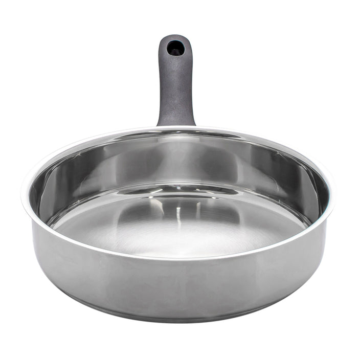 PAN WITH THREE-LAYER 28 CM CHROME