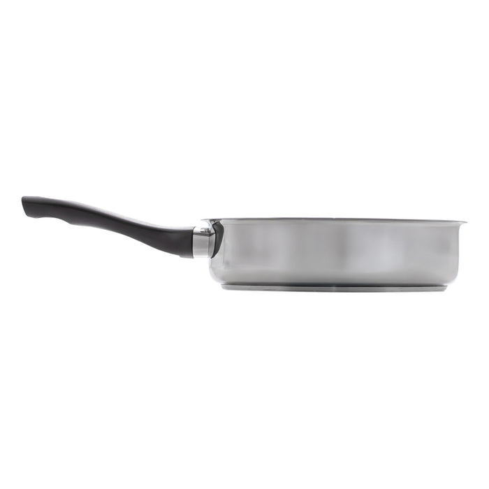PAN WITH THREE-LAYER 28 CM CHROME