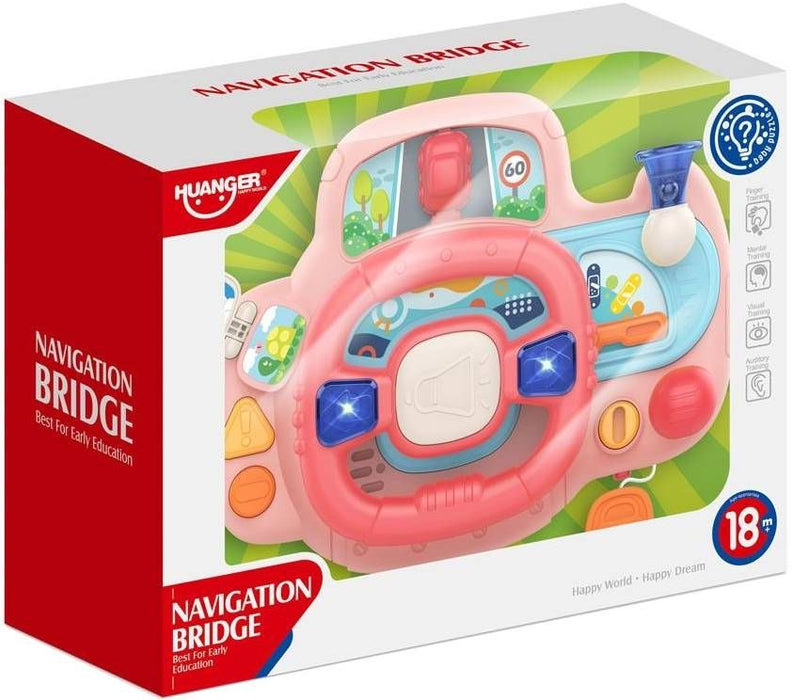 Huanger Active Musical Toy - Fun Steering Wheel, Pink