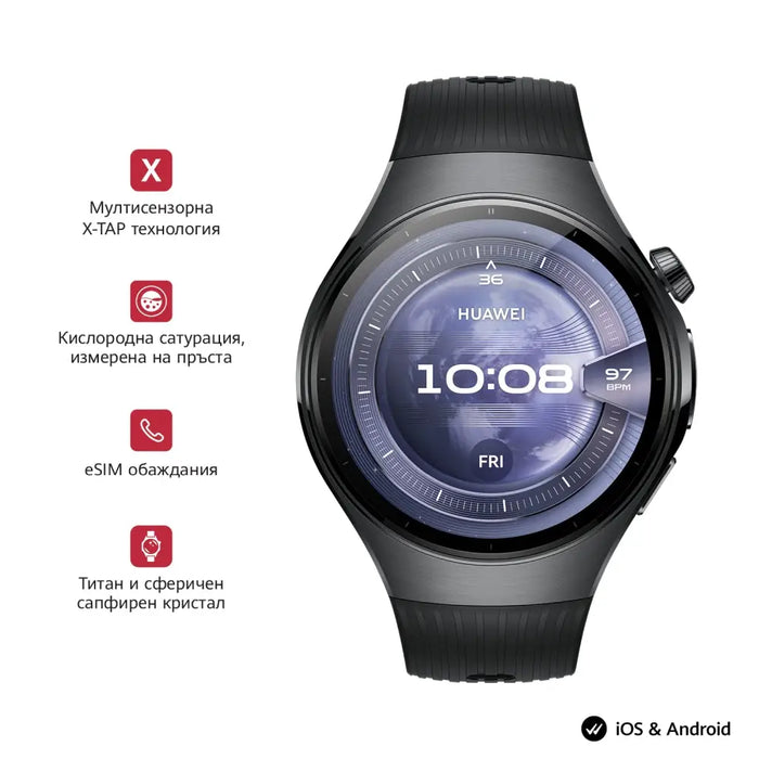 Huawei Watch 5 Rates-L19F Black - Watches<<<HUAWEI Mobile Phones<<<HUAWEI<<<PolyComp&&&Електроника Телефони и