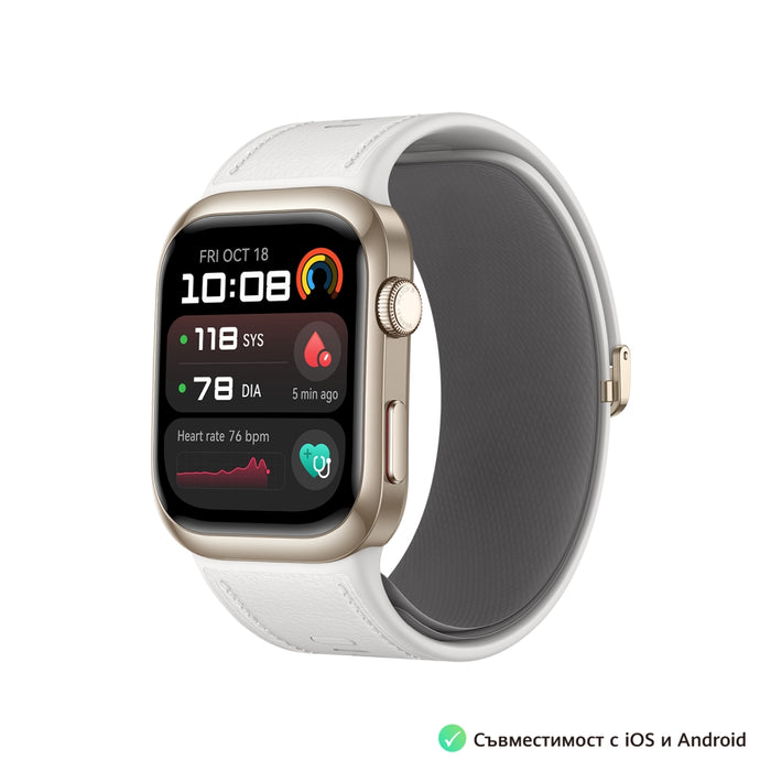 Huawei Watch D2 LCA-B11, Gold, 1.82" Amoled, Airbag/Strap Size 26mm, Ambulatory 24H Blood Pressure, HR monitoring PPG 6.0, Rotating crown, IP68,  Speaker&Micophone, Dual-band, Battery 524mAh