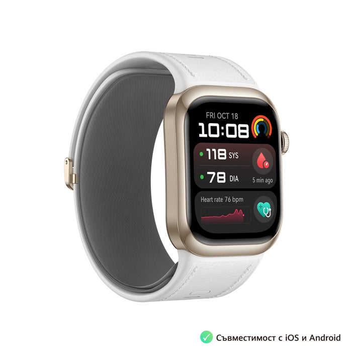 Huawei Watch D2 LCA-B11, Gold, 1.82" Amoled, Airbag/Strap Size 26mm, Ambulatory 24H Blood Pressure, HR monitoring PPG 6.0, Rotating crown, IP68,  Speaker&Micophone, Dual-band, Battery 524mAh