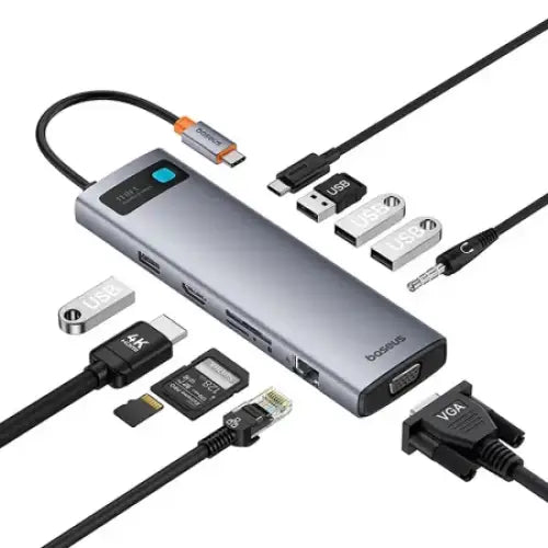 Hub 11in1 Baseus StarJoy Metal Glam Series USB-C to HDMI +VGA + 3 x USB 3.0 + USB 2.0 + USB-C PD + RJ45 + SD/TF +3,5mm
