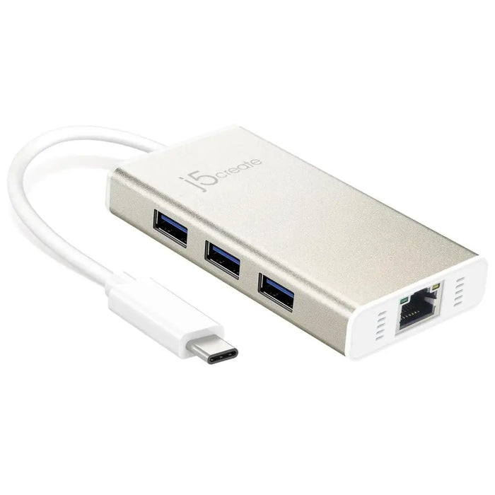 Hub 3-port J5create JCH471 USB-C 3.1 USB-A 3.0 Gigabit Ethernet - USB хъбове<<<Компютърна периферия<<<ValiAPI