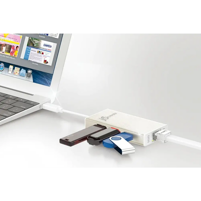 Hub 3-port J5create JCH471 USB-C 3.1 USB-A 3.0 Gigabit Ethernet - USB хъбове<<<Компютърна периферия<<<ValiAPI