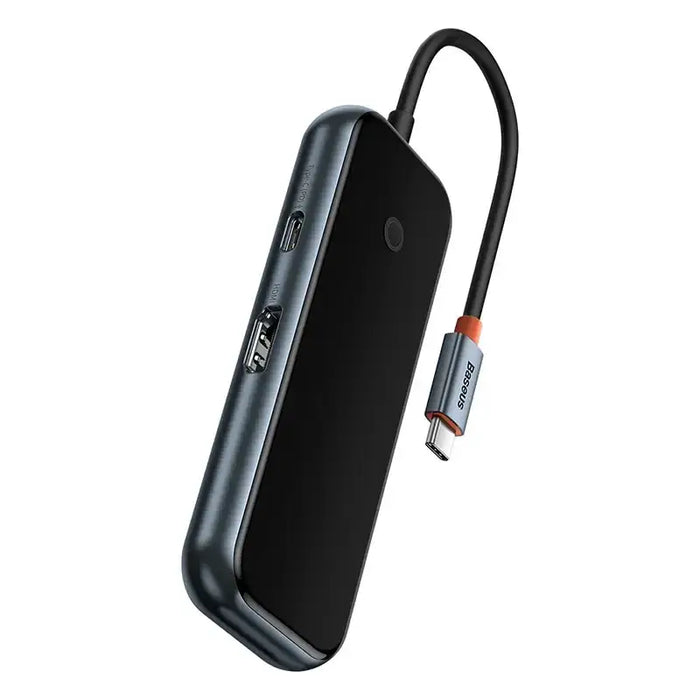 Hub 5in1 Baseus AcmeJoy series USB-C to 2xUSB 3.0 + USB 2.0 + USB-C PD + HDMI (dark grey) - Hubs<<<IT