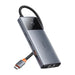Hub 6in1 Baseus Metal Gleam 2 Series USB-C to 2xUSB 3.0 +USB-C + HDMI + USB-C PD + Ethernet RJ45 - Hubs<<<IT