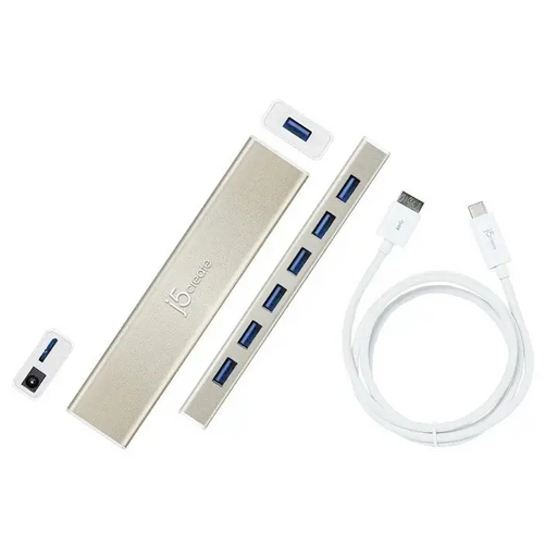 Hub 7-port J5 Create USB-C JCH377 USB 3.0 1:7 White - USB хъбове<<<Компютърна периферия<<<ValiAPI