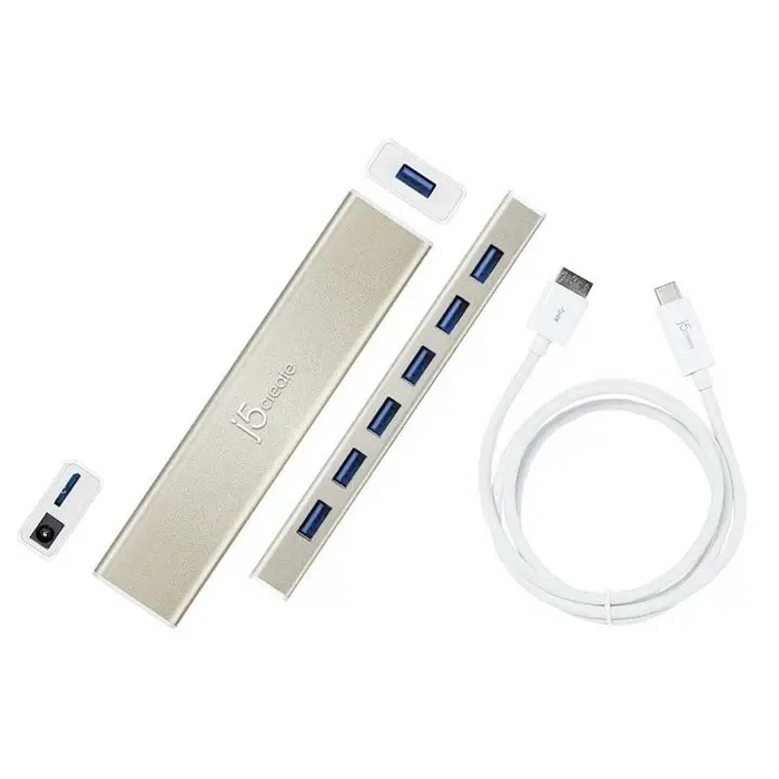 Hub 7-port J5 Create USB-C JCH377 USB 3.0 1:7 White - USB хъбове<<<Компютърна периферия<<<ValiAPI