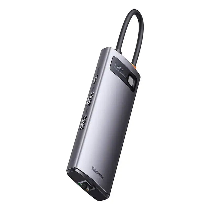 Hub 7in1 Baseus Metal Gleam Series USB-C to 3x USB 3.0 + 2x HDMI + USB-C PD + Ethernet RJ45 - Hubs<<<IT