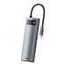 Hub 8in1 Baseus Metal Gleam Series USB-C to 3x USB 3.0 + HDMI + USB-C PD + Ethernet RJ45 + microSD/SD - Hubs<<<IT