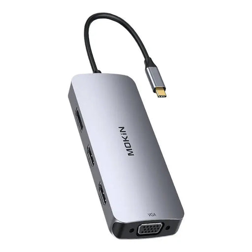 HUB 8in1 MOKiN USB-C VGA + 2xHDMI (silver) - Hubs<<<IT Accessories<<<InnproXML