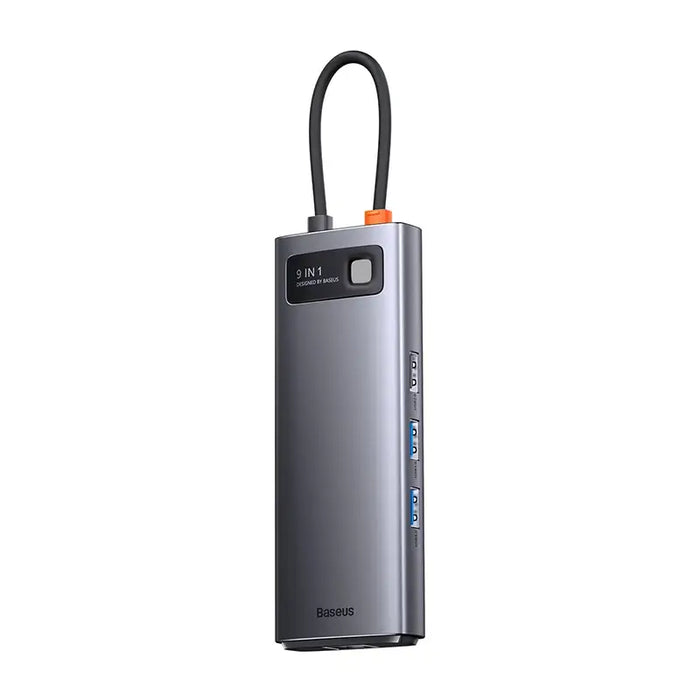 Hub 9in1 Baseus Metal Gleam Series USB-C to 2x USB 3.0 + 2x HDMI + USB 2.0 + USB-C PD + Ethernet RJ45 + microSD/SD