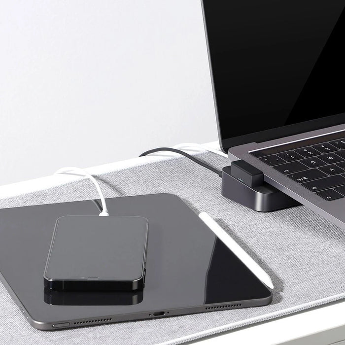 Hub Joyroom S-H121 USB-C stand - USB-A 3.0 / RJ45 / HDMI / USB-C / Thunderbolt for MacBook Pro - gray - USB