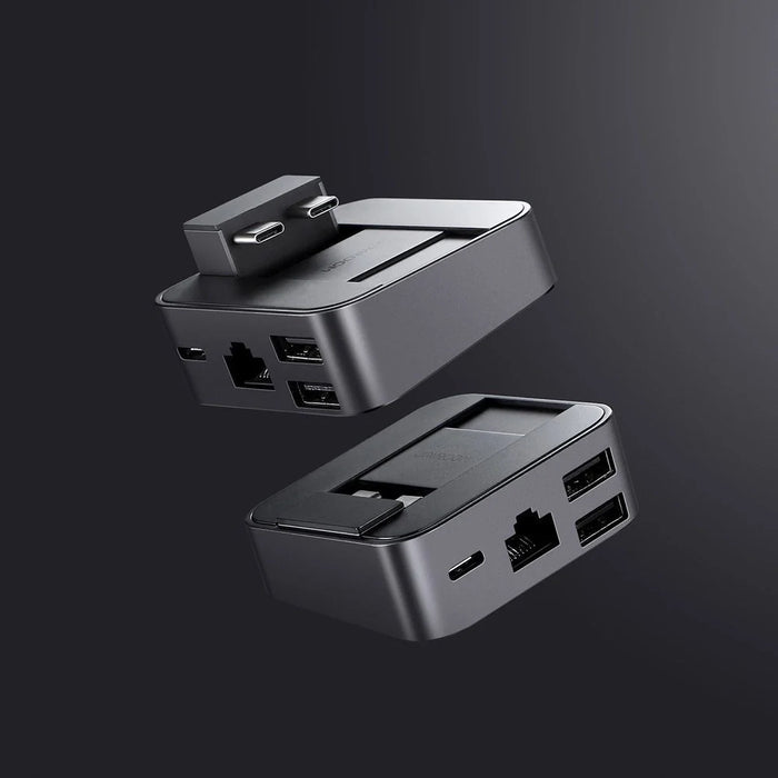 Hub Joyroom S-H121 USB-C stand - USB-A 3.0 / RJ45 / HDMI / USB-C / Thunderbolt for MacBook Pro - gray - USB