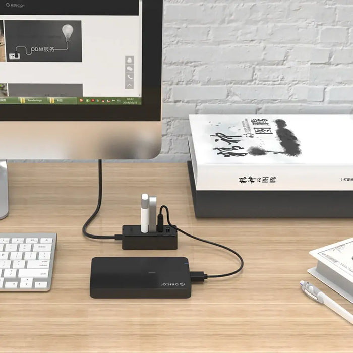 Hub Orico W5P-U2-100 4x USB-A 2.0 + microUSB 5V 1m - black - USB hubs<<<HurtelXML