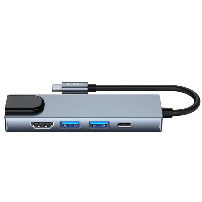 HUB Tech-Protect V3 5in1 USB-C - USB-A 3.0 / USB-A 2.0 / USB-C / HDMI / RJ45 - gray - USB hubs<<<HurtelXML