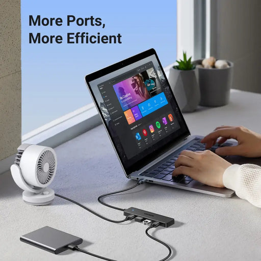 HUB Ugreen CM219 25851 with 4 USB-A 3.0 ports and USB-A 3.0 cable 15cm - black - USB hubs<<<HurtelXML