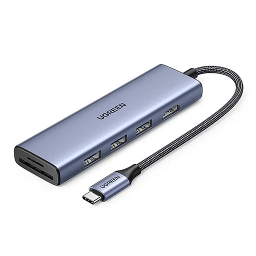 HUB Ugreen CM511 20956A 6in1 USB-C - HDMI / 3x USB-A 3.0 / SD/TF card reader - gray - USB hubs<<<HurtelXML