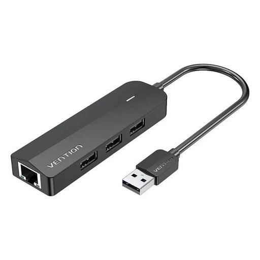 Hub USB 2.0 3-Port with Ethernet Adapter 100Mbps Vention CHPBB 0.15m Black - Hubs<<<IT
