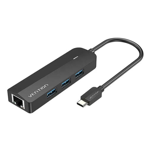 HUB USB-C to 3x USB 3.0 RJ45 Micro USB Vention TGPBB 0.15m Black - Hubs<<<IT Accessories<<<InnproXML&&&Компютър Мрежи и