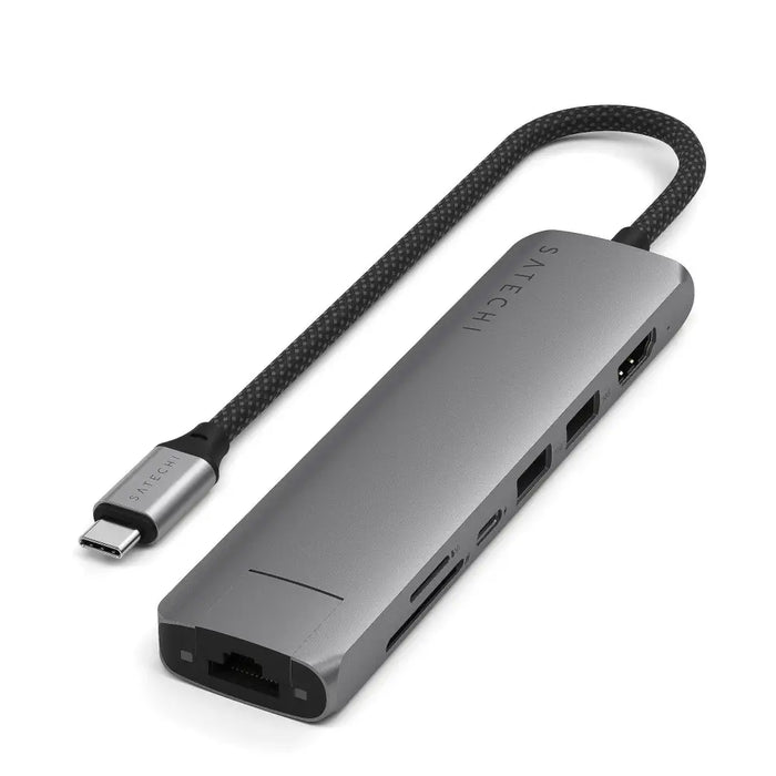 HUB USB Satechi 7-in-1 USB-C Slim Multiport Adapter ST-P7SM - WiFi рутери<<<Лаптопи компютри и периферия<<<ZoraSite