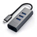 HUB USB Satechi Aluminum Type-C Hub (3x USB 3.0 Ethernet) - WiFi рутери<<<Лаптопи компютри и периферия<<<ZoraSite
