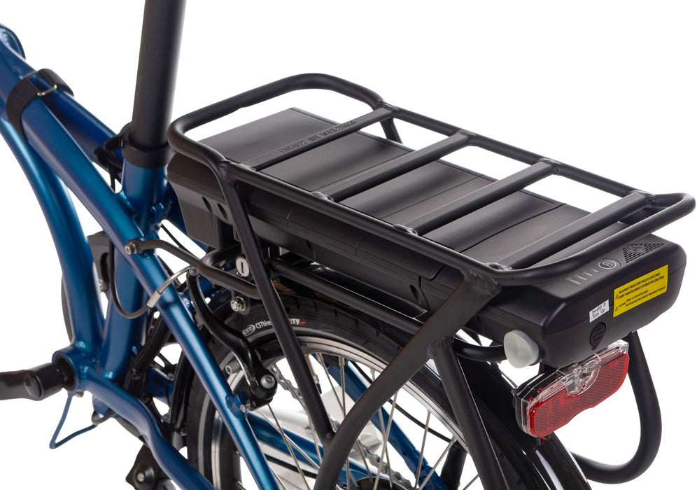 Snapp City-E folding electric bicycle, blue