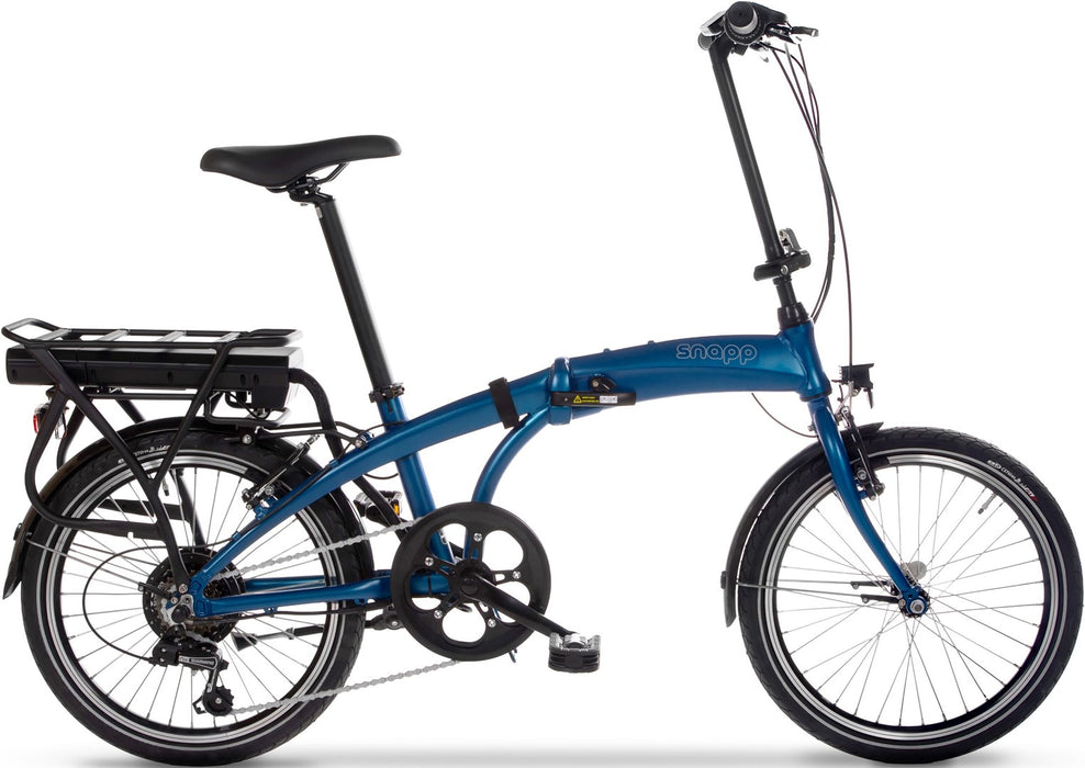 Snapp City-E folding electric bicycle, blue
