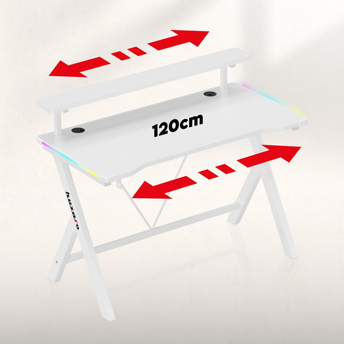 Huzaro Hero 1.9 RGB White Gaming Desk
