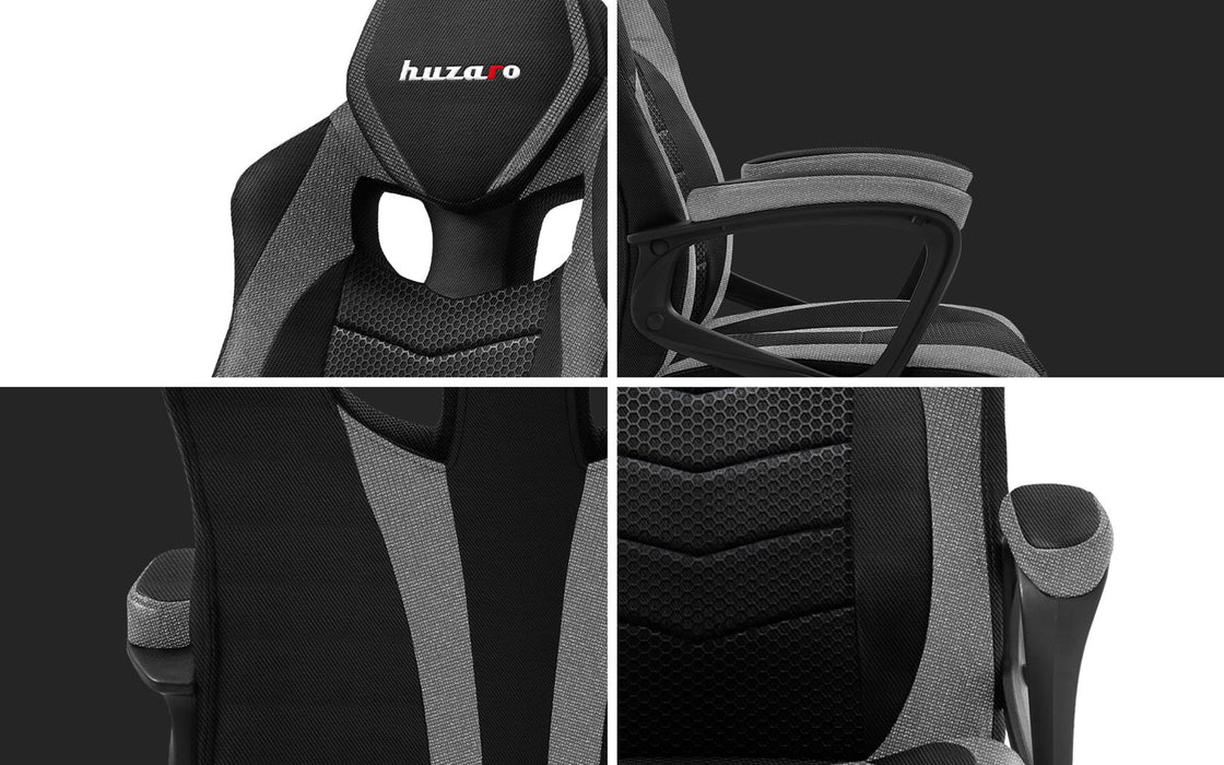 Huzaro FORCE 2.5 GREY MESH Gaming armchair Mesh seat Black, Grey