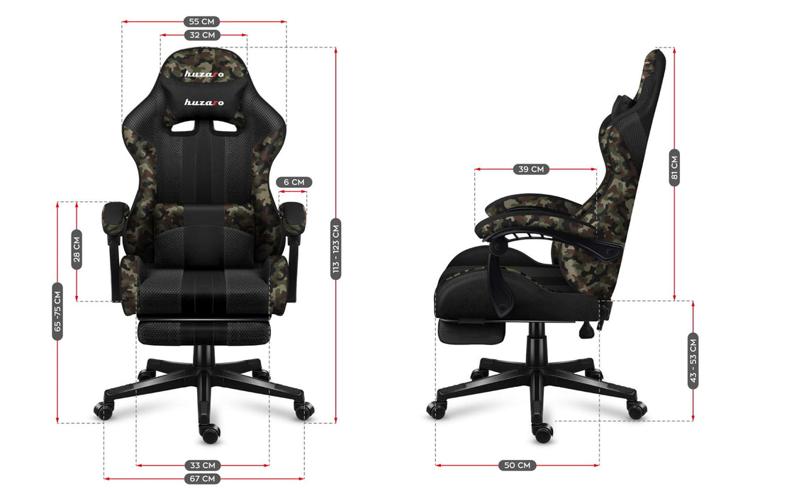 HUZARO FORCE 4.7 CAMO MESH GAMING CHAIR