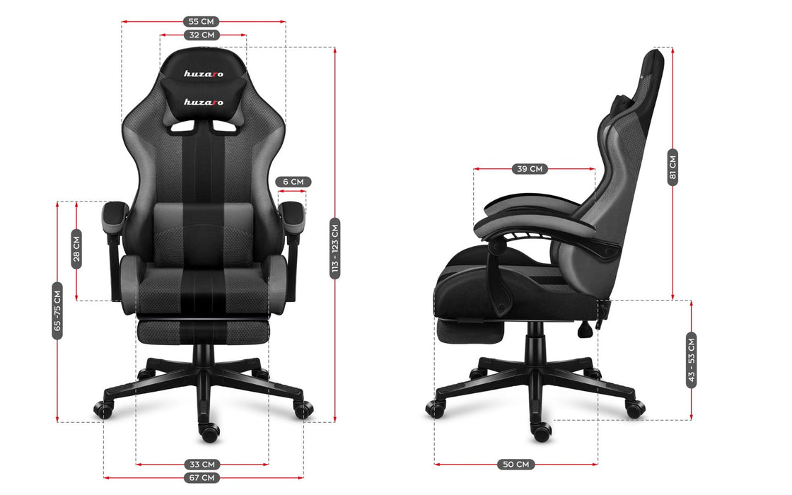 HUZARO FORCE 4.7 GREY MESH GAMING CHAIR