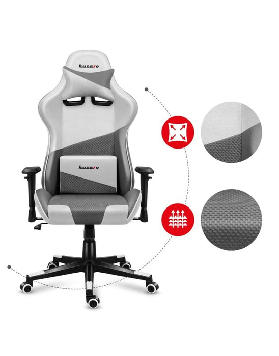 Huzaro Force 6.2 PC gaming chair Bucket (cradle) seat Grey, White