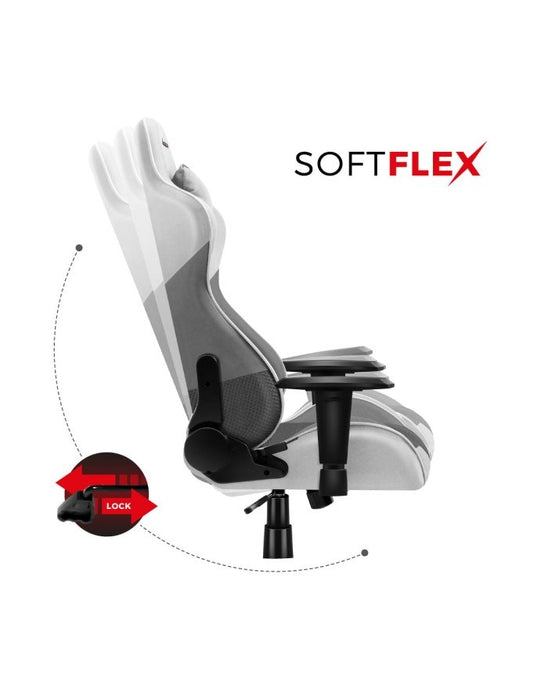 Huzaro Force 6.2 PC gaming chair Bucket (cradle) seat Grey, White