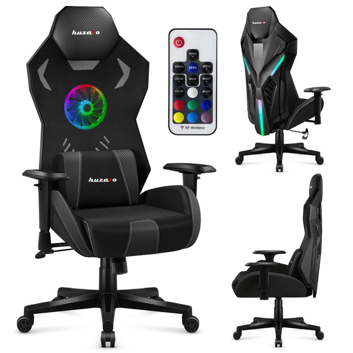 Huzaro Combat 7.6 RGB Black gaming chair with fan