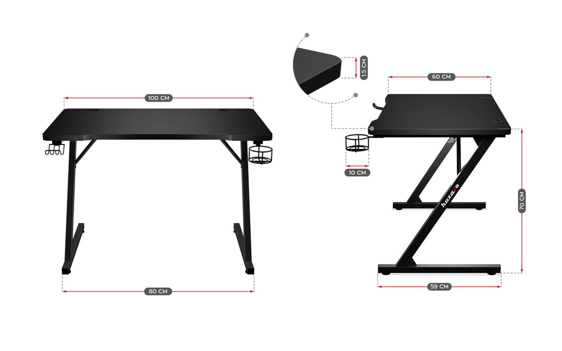 Gaming desk Huzaro Hero 1.8 Black