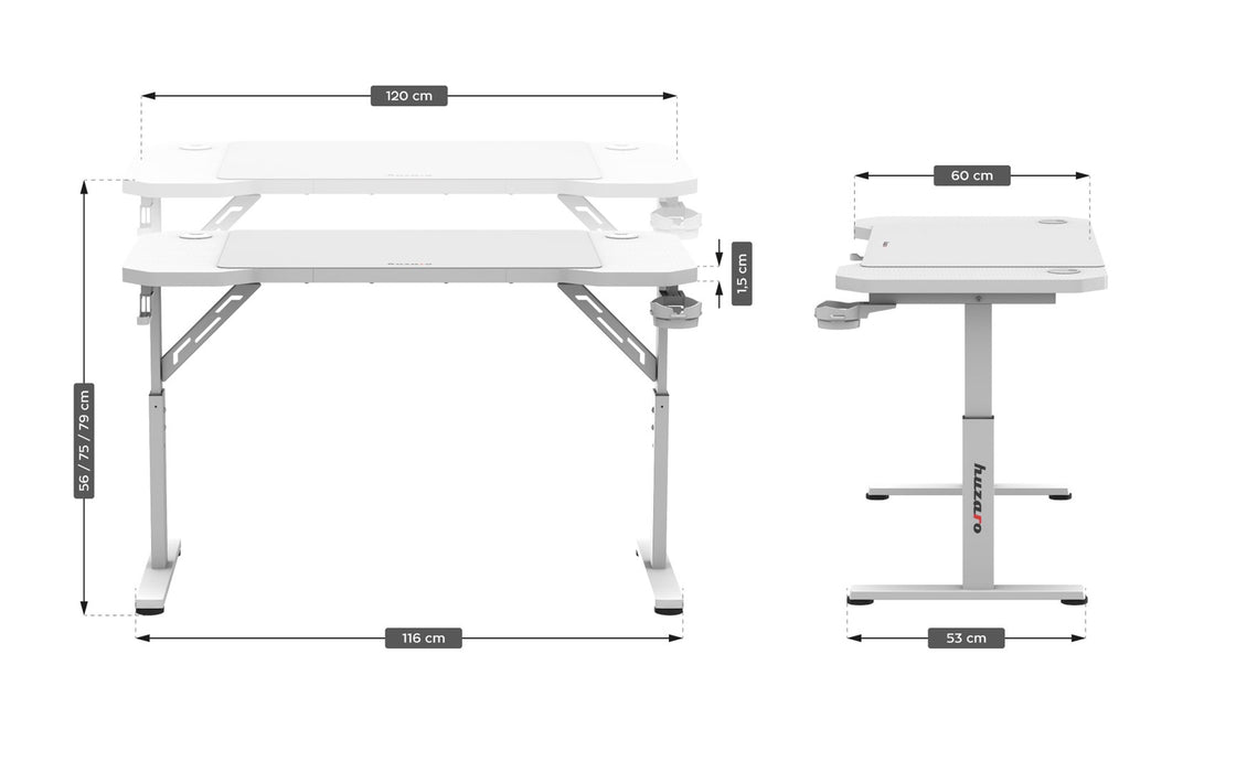 Huzaro Hero 2.6 White gaming desk