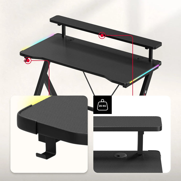 Huzaro Hero 1.9 RGB Gaming Desk Black