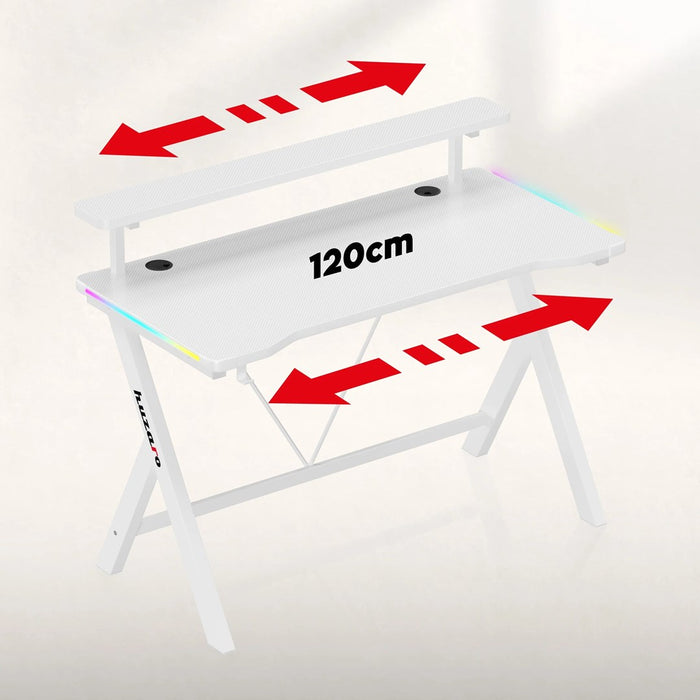Huzaro Hero 1.9 RGB White Gaming Desk